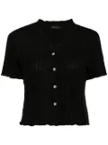 tout a coup button-up ribbed T-shirt - Black