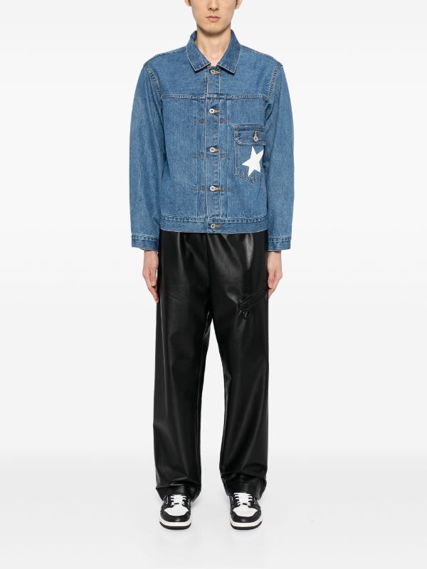 A BATHING APE® STA logo-print Denim Jacket | Blue | FARFETCH AO