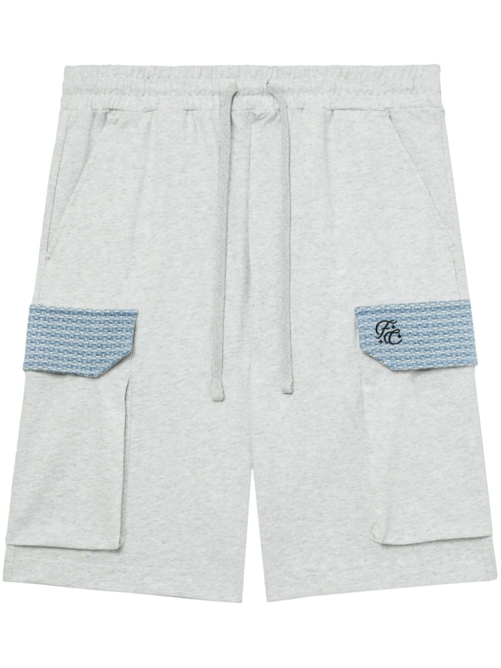 Five Cm Tweed-detailing Cotton Shorts In Blue