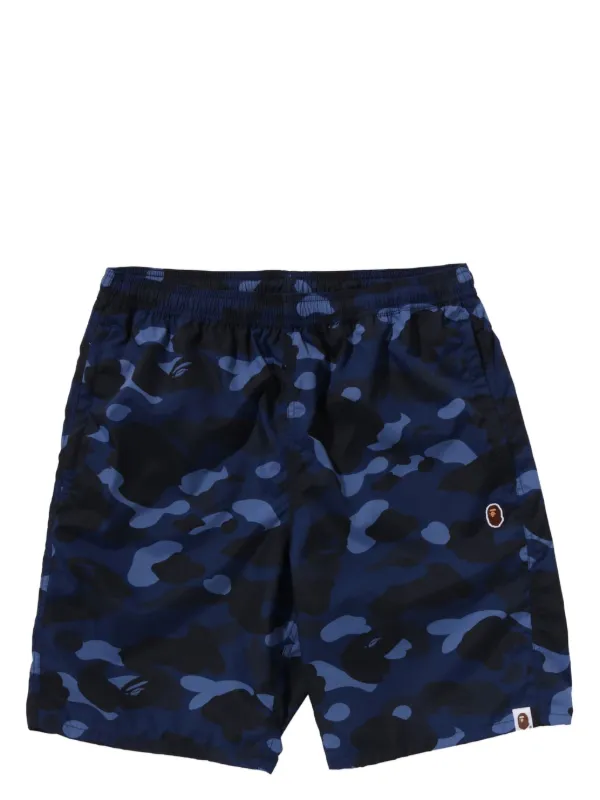 A Bathing Ape camouflage pattern Swim Shorts Blue