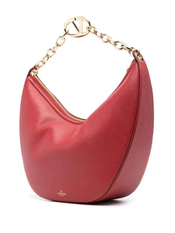 Valentino Garavani Vロゴ ムーン ショルダーバッグ M | レッド