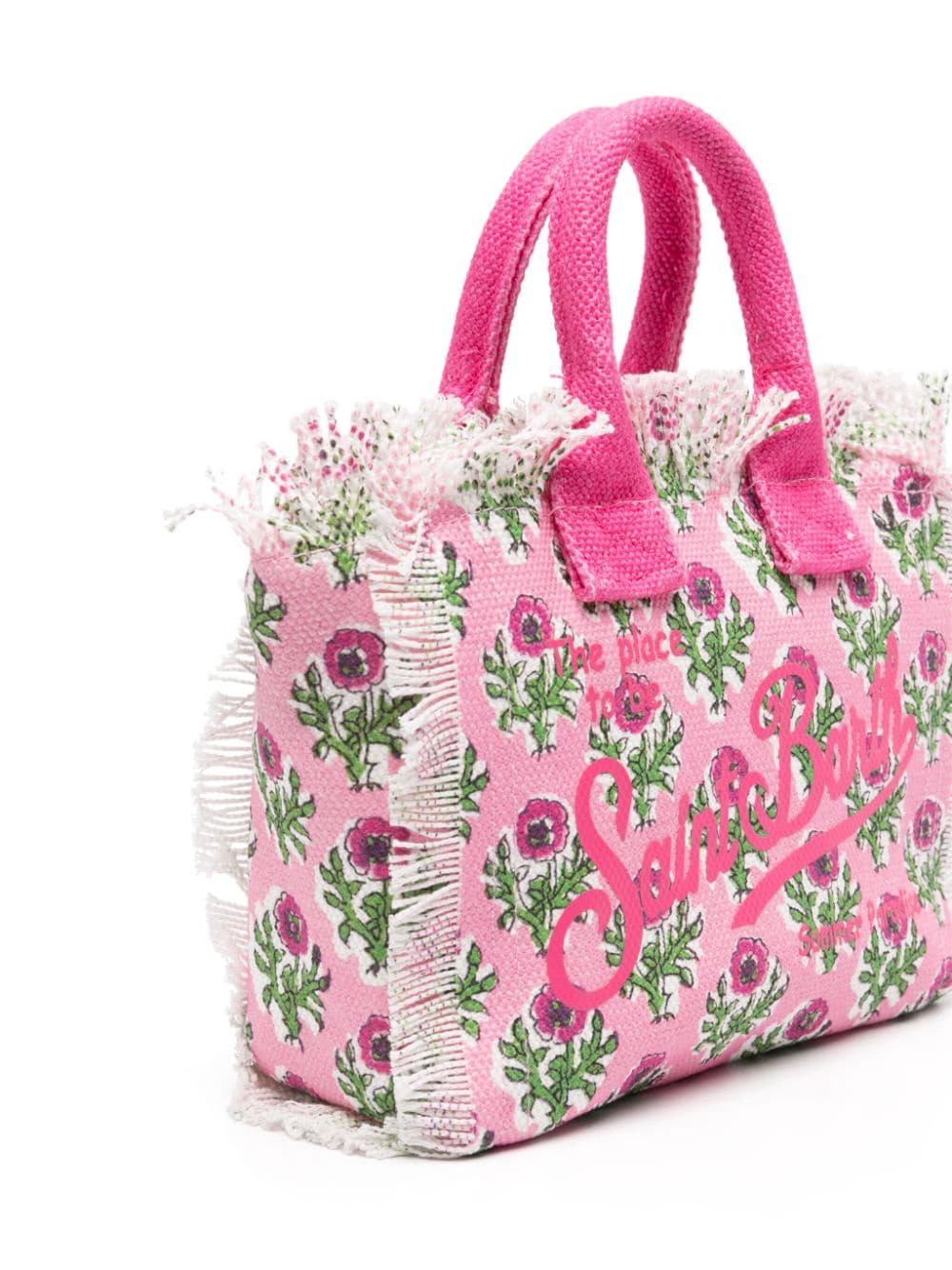 Shop Mc2 Saint Barth Mini Vanity Floral-print Tote Bag In Pink