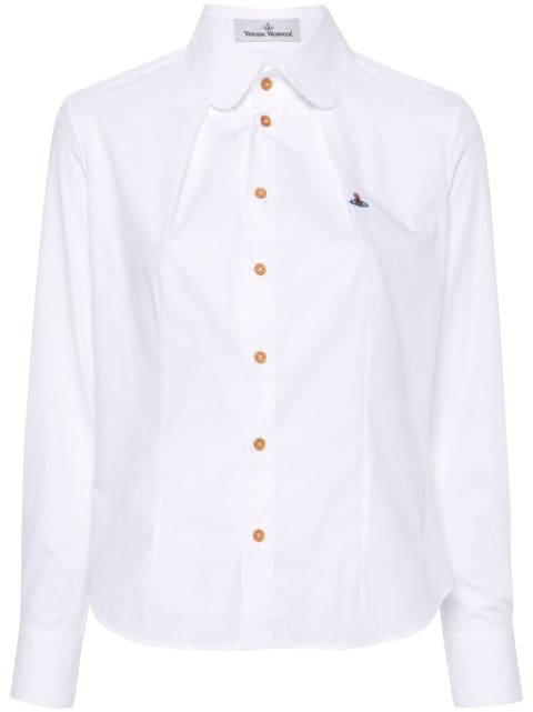 Vivienne Westwood قميص قطن مطرز بشعار الماركة 'أورب'