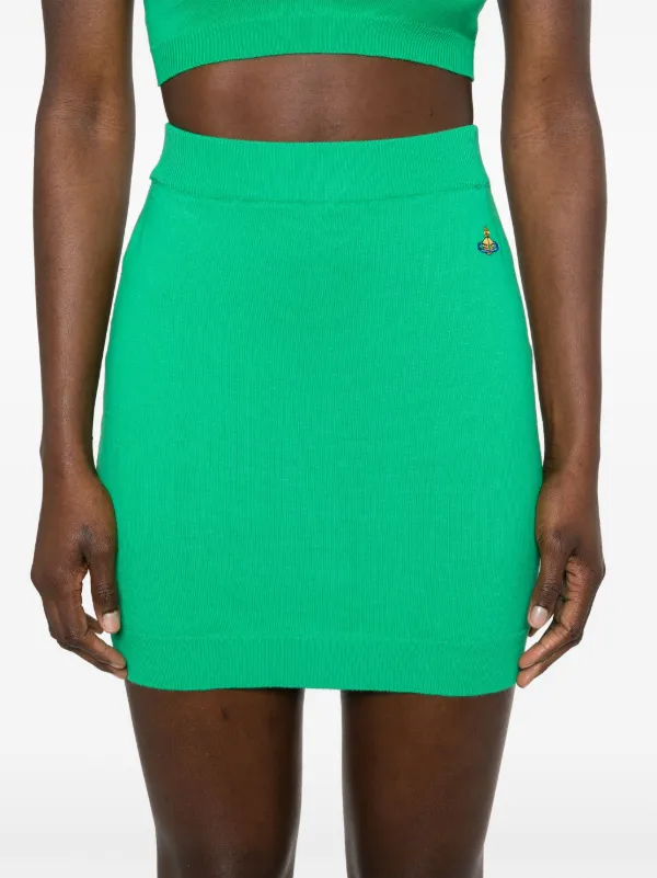 Vivienne Westwood｜SKIRTS (BEA MINI SKIRT (1802000H Y000 Vivienne Westwood Bea Cotton Miniskirt | Green | FARFETCH