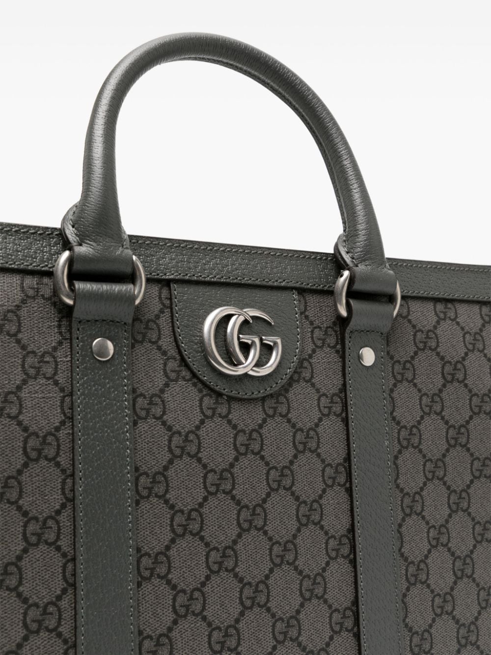 Shop Gucci Gg Canvas Tote Bag In Grey