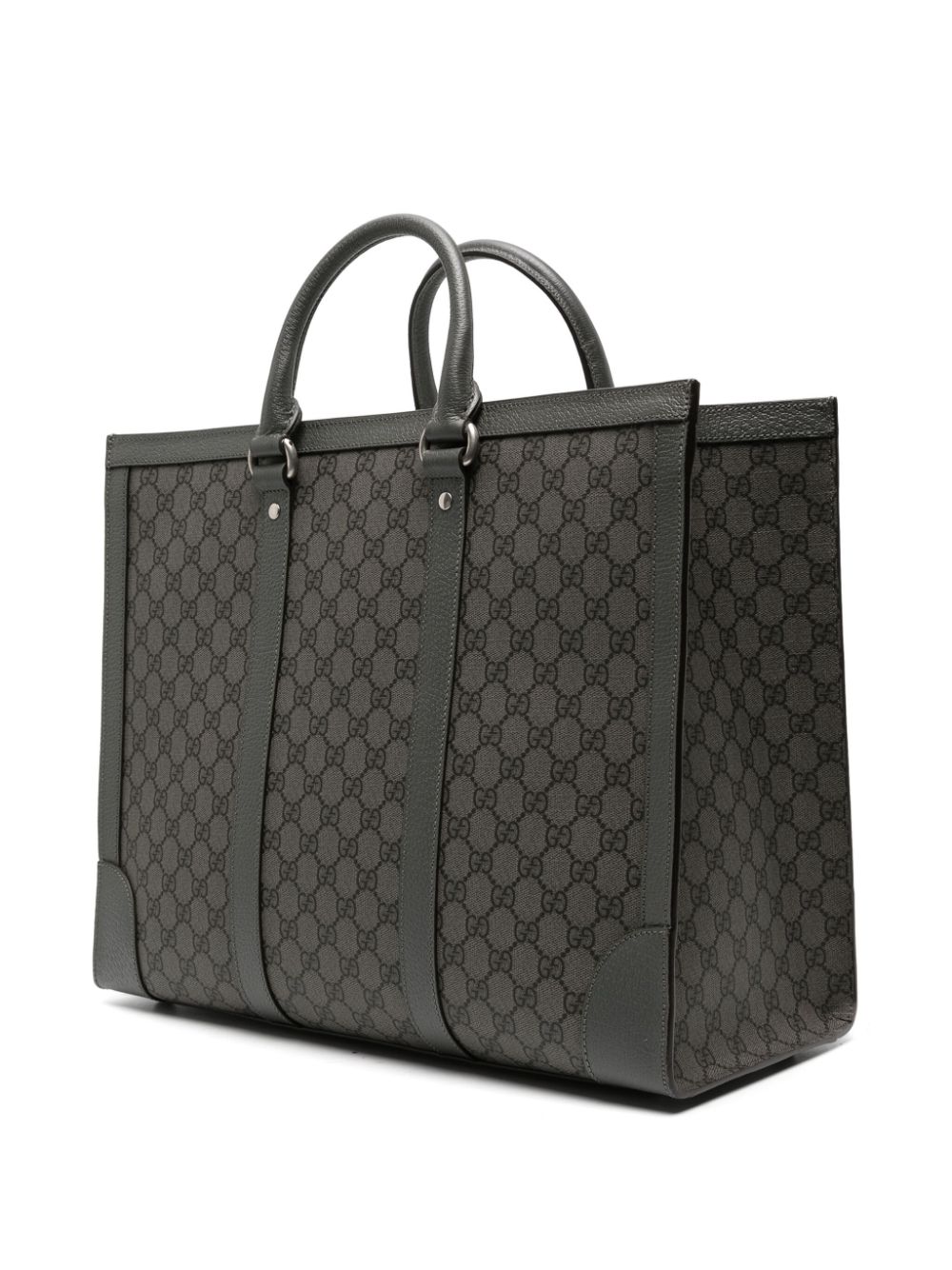 Shop Gucci Gg Canvas Tote Bag In Grey