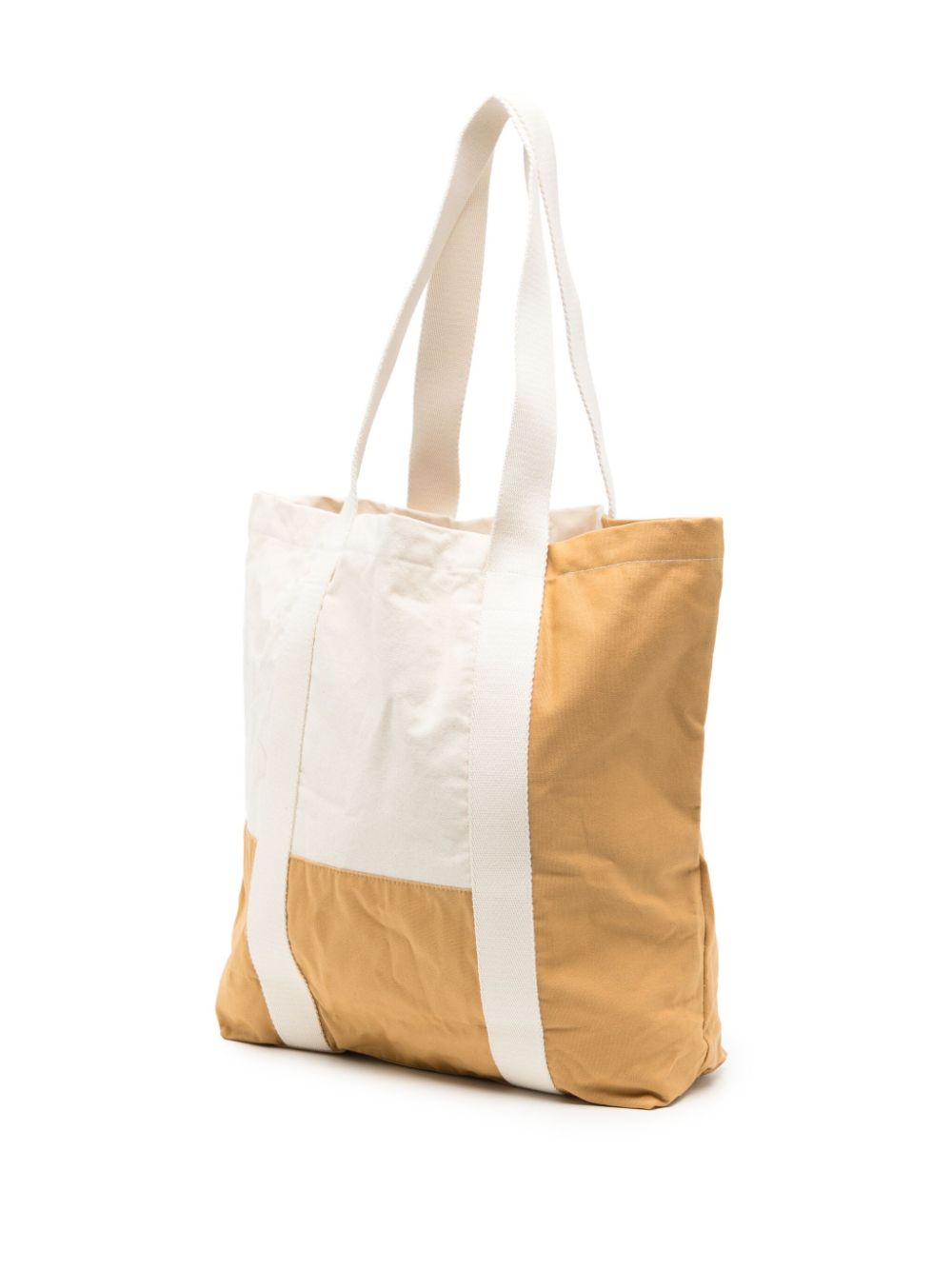 Shop Café Kitsuné Logo-print Canvas Tote Bag In Nude