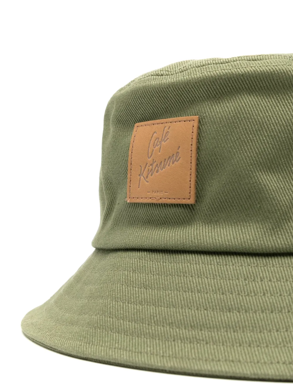 Maison Kitsuné Katoenen vissershoed met logopatch Groen