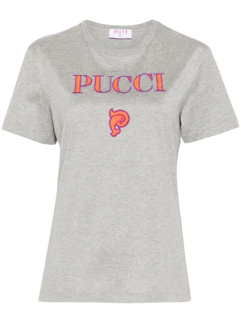 PUCCI logo-embroidered cotton t-shirt