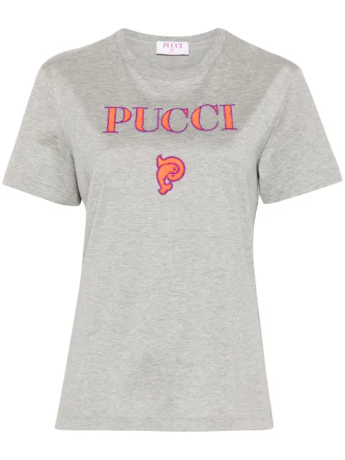 PUCCI t-shirt à logo brodé - Gris - PUCCI - Modalova