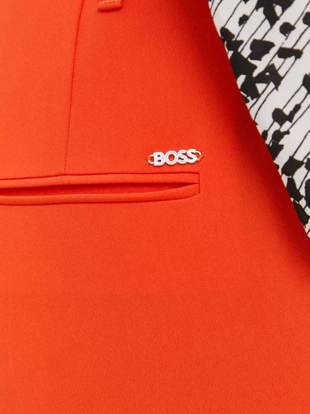 BOSS Cropped broek met ceintuur en plooien 821 ORANGE