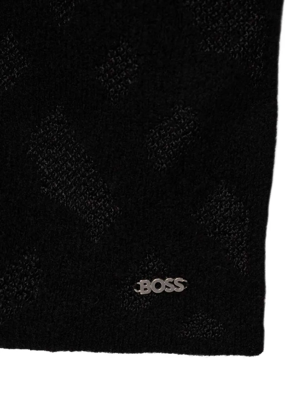 BOSS Sjaal met logo - Zwart