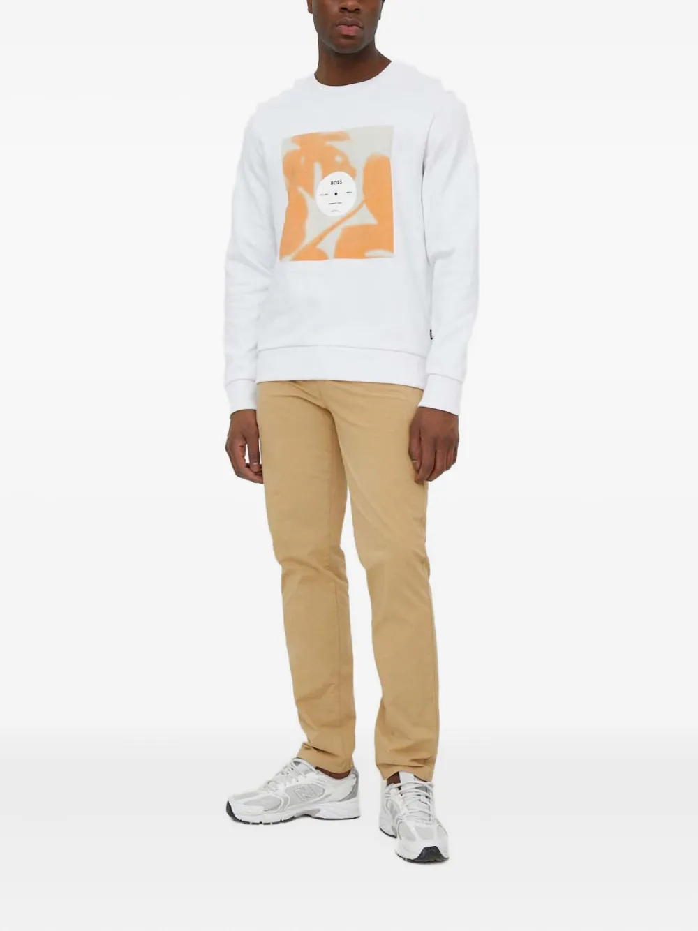 BOSS graphic-print sweatshirt - Wit