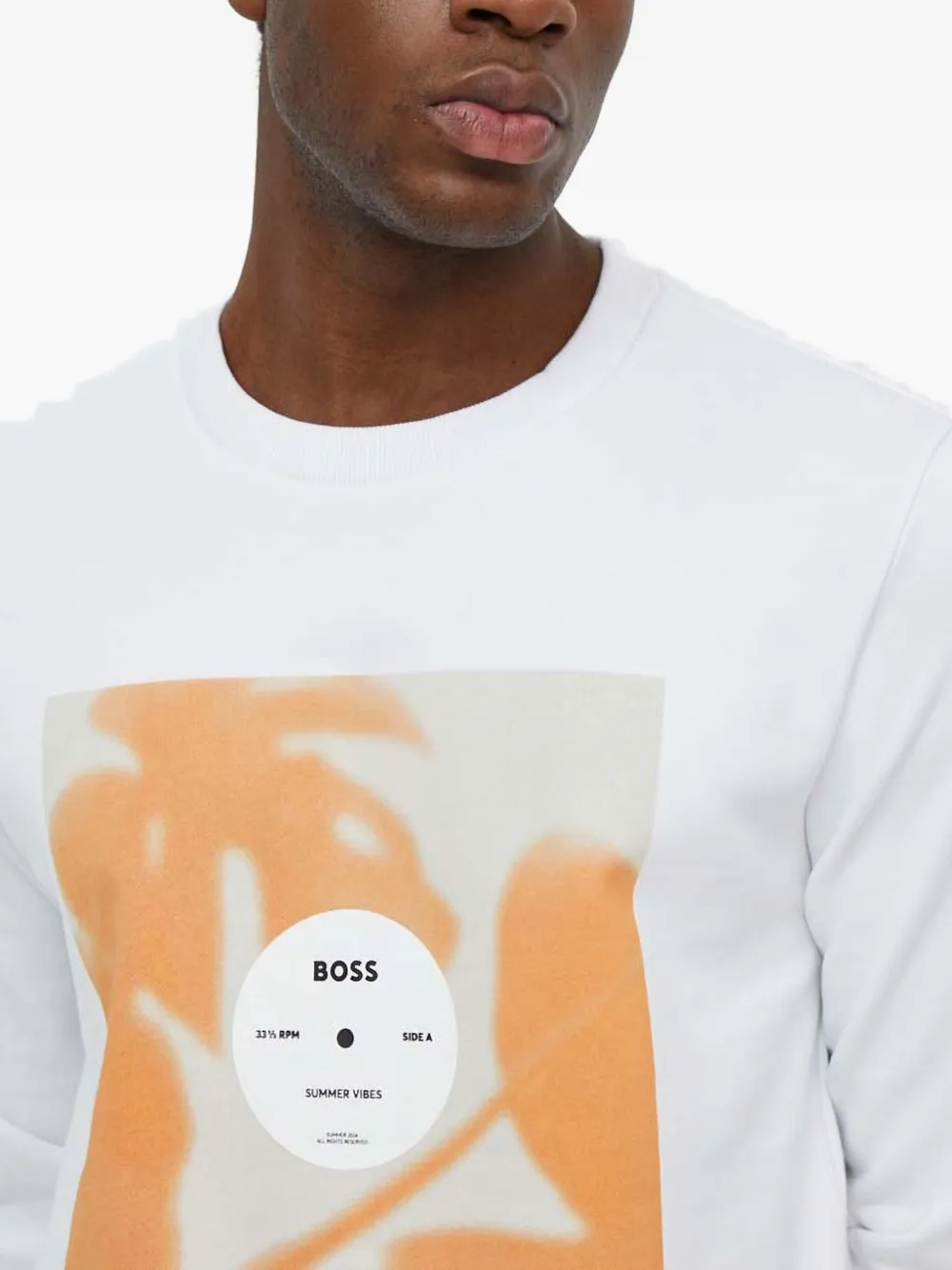 Hugo Boss Graphic-print Sweatshirt In White