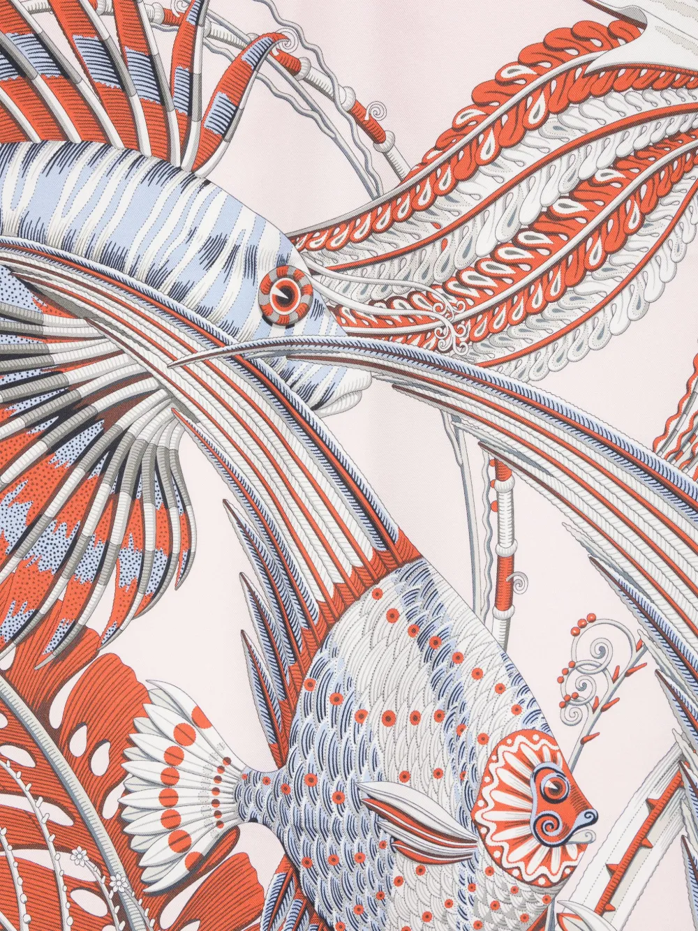 Ferragamo Fish-print silk scarf - Oranje