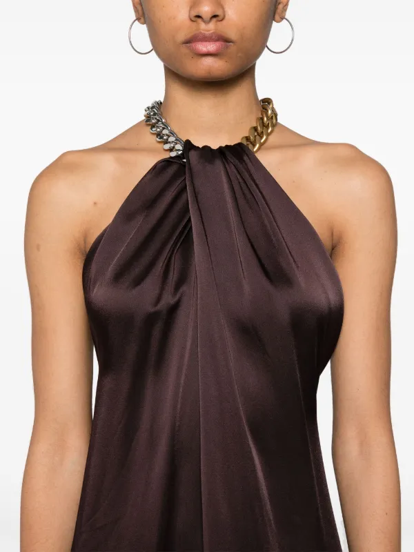 Stella McCartney Falabella-chain Midi Dress | Brown