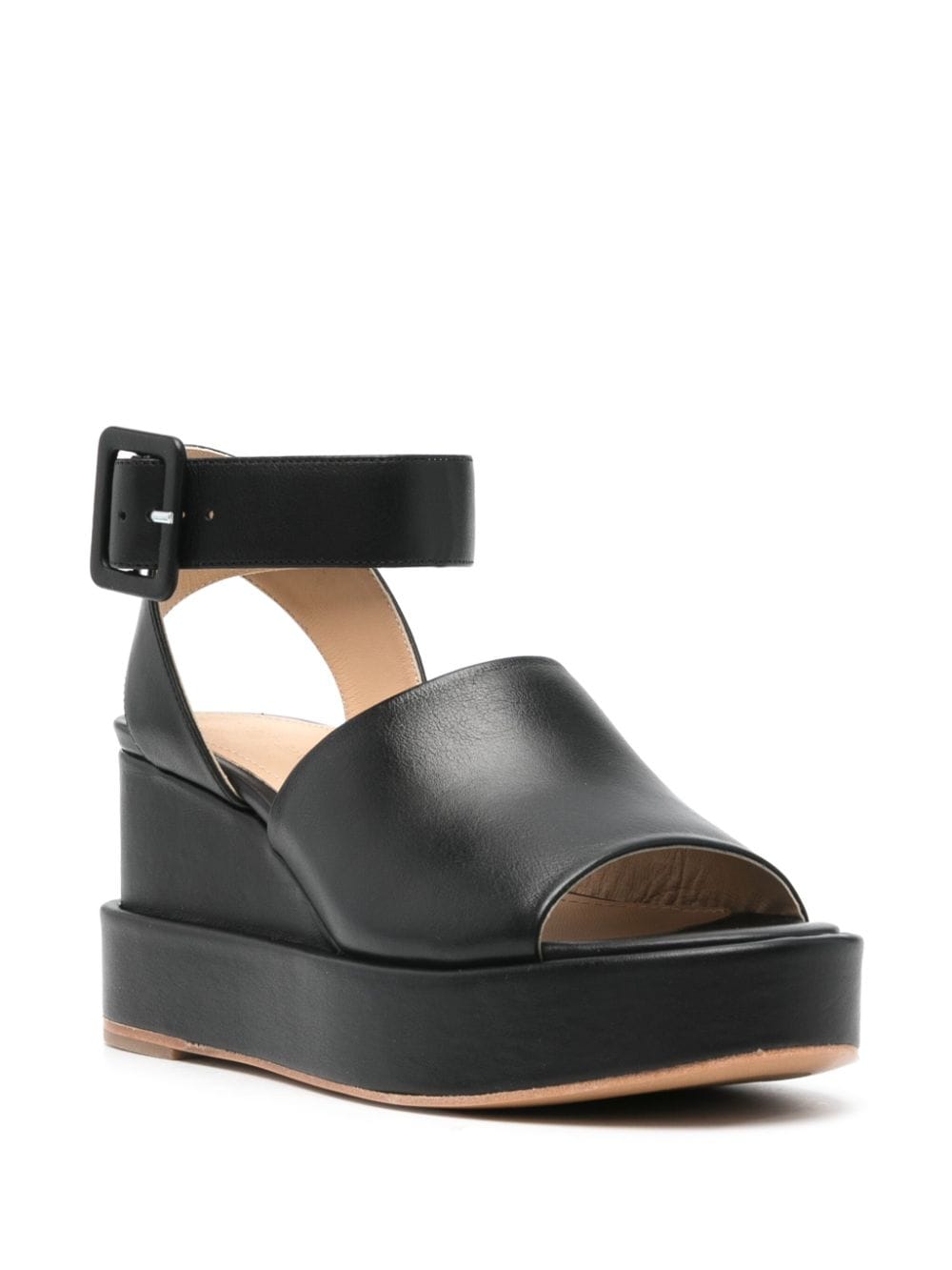 Paloma Barceló Luna 75mm leather platform sandals - Zwart
