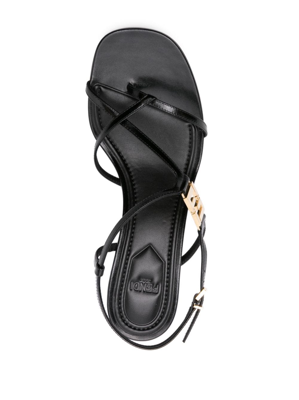 Shop Fendi Ffold 55mm Leather Sandals In Black