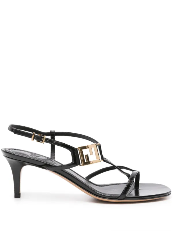 FENDI FFold 55mm Leather Sandals Black FARFETCH AE