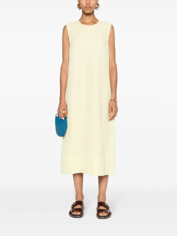 Fabiana Filippi Sleeveless Shift Midi Dress | Yellow | FARFETCH