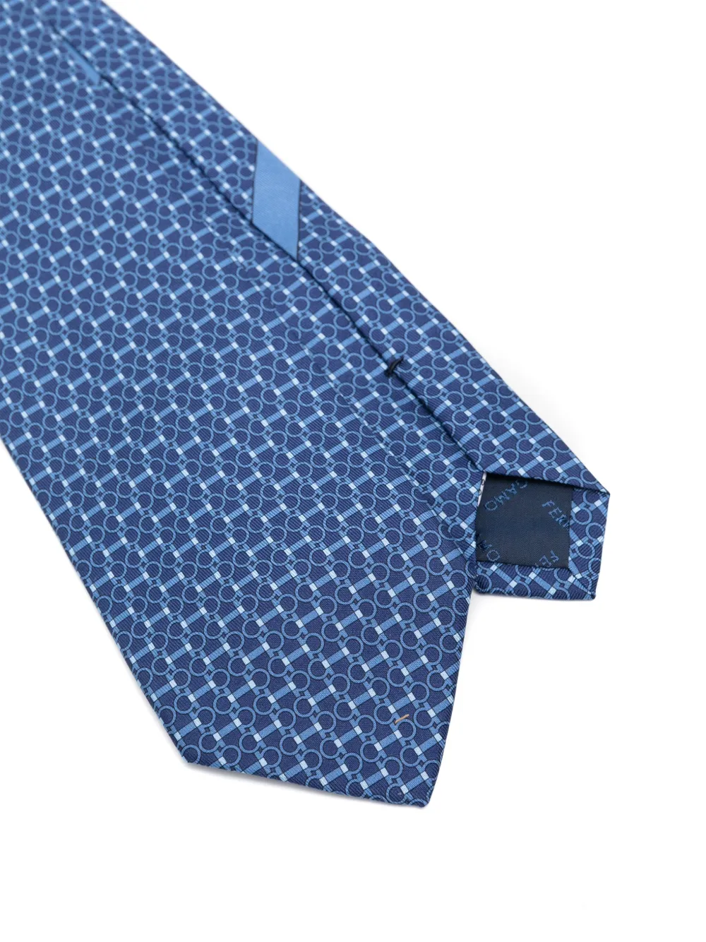 Shop Ferragamo Gancini-pattern Silk Tie In Blue