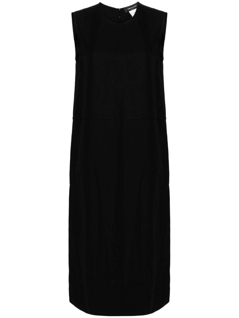 Fabiana Filippi Round-neck Twill Midi Dress In Black