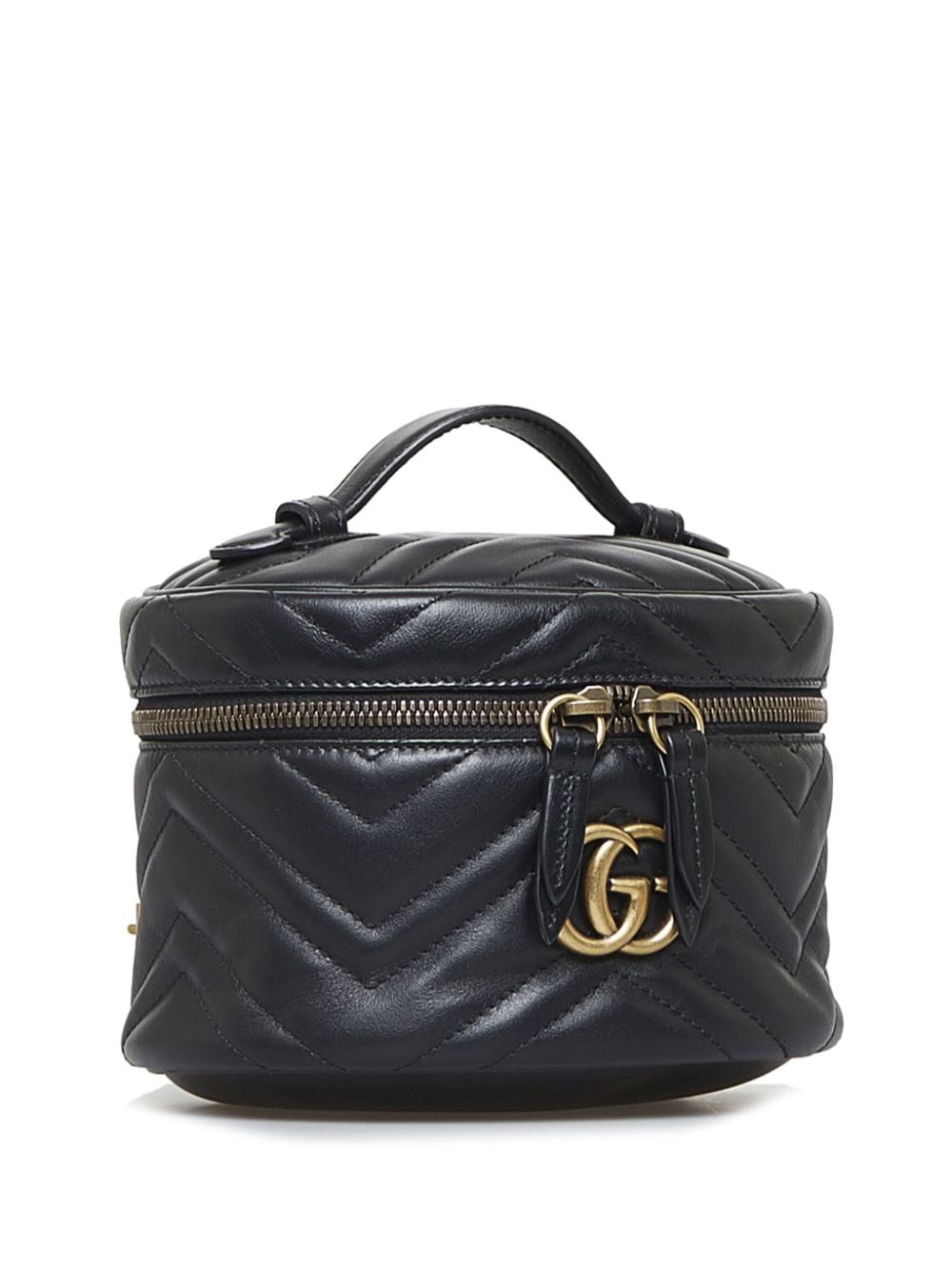 Pre-owned Gucci 2016-2022 Gg Marmont Matelasse Backpack In Black