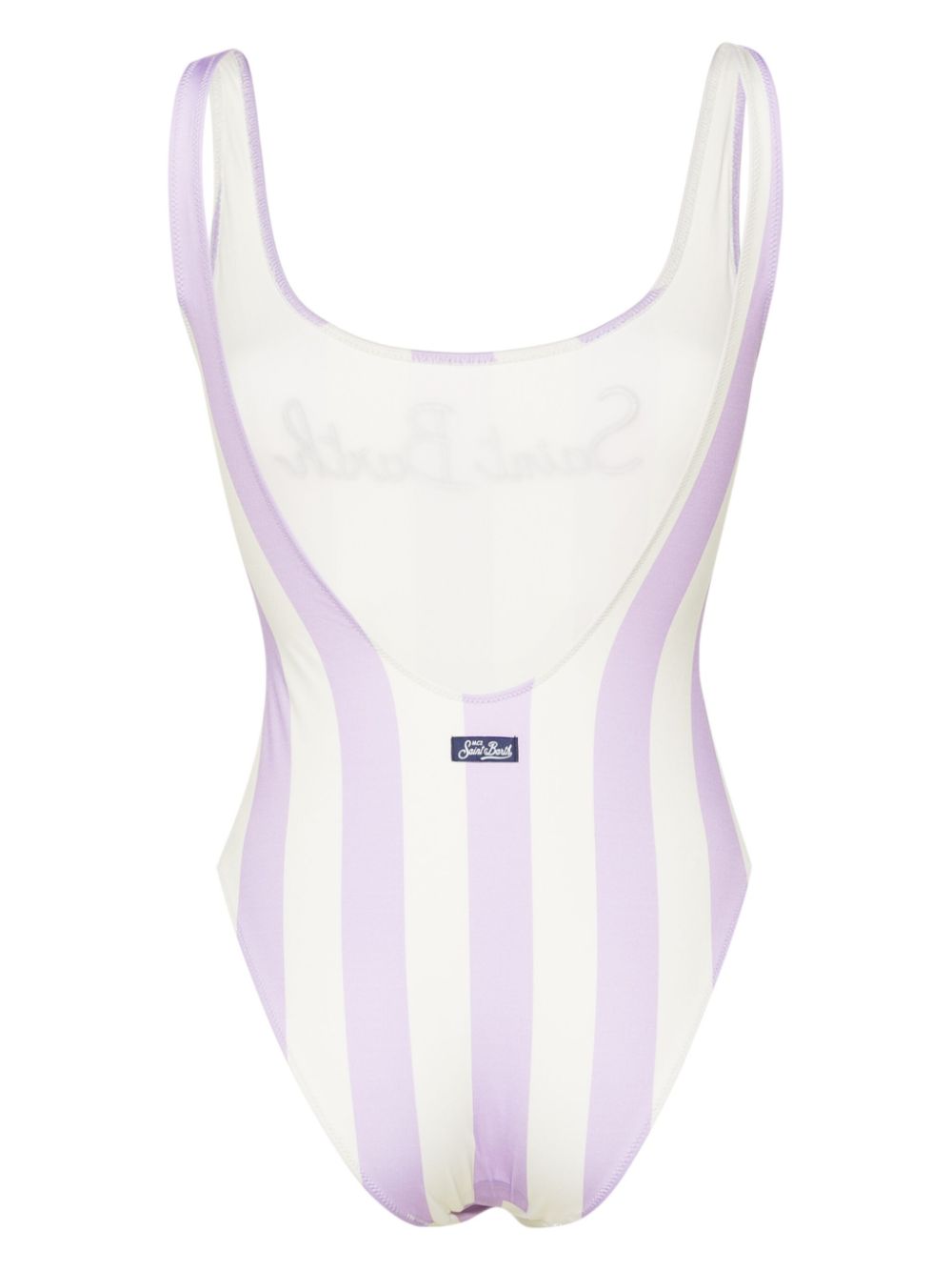 Shop Mc2 Saint Barth Lora Striped Swimsuit In Purple