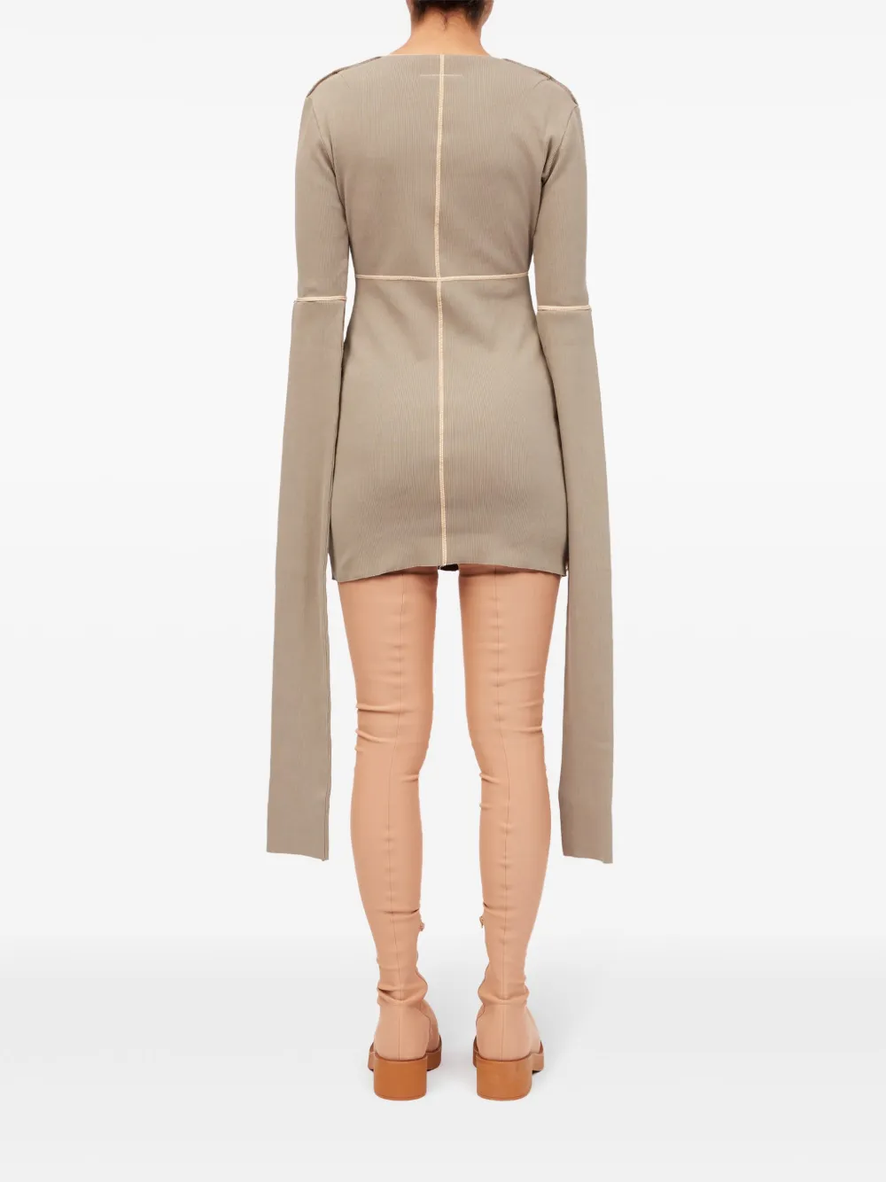 MM6 Maison Margiela Gebreide mini-jurk Beige
