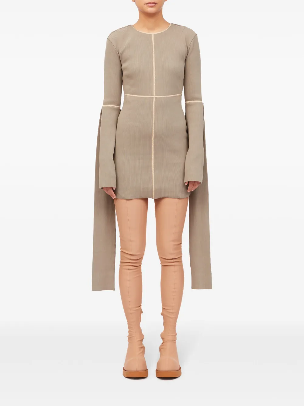 MM6 Maison Margiela Gebreide mini-jurk Beige
