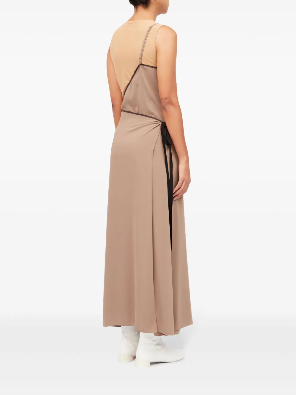 MM6 Maison Margiela Maxi-jurk met kanten detail Beige