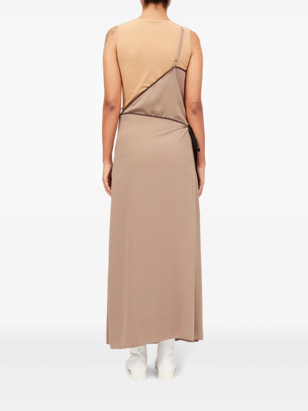 MM6 Maison Margiela Maxi-jurk met kanten detail Beige