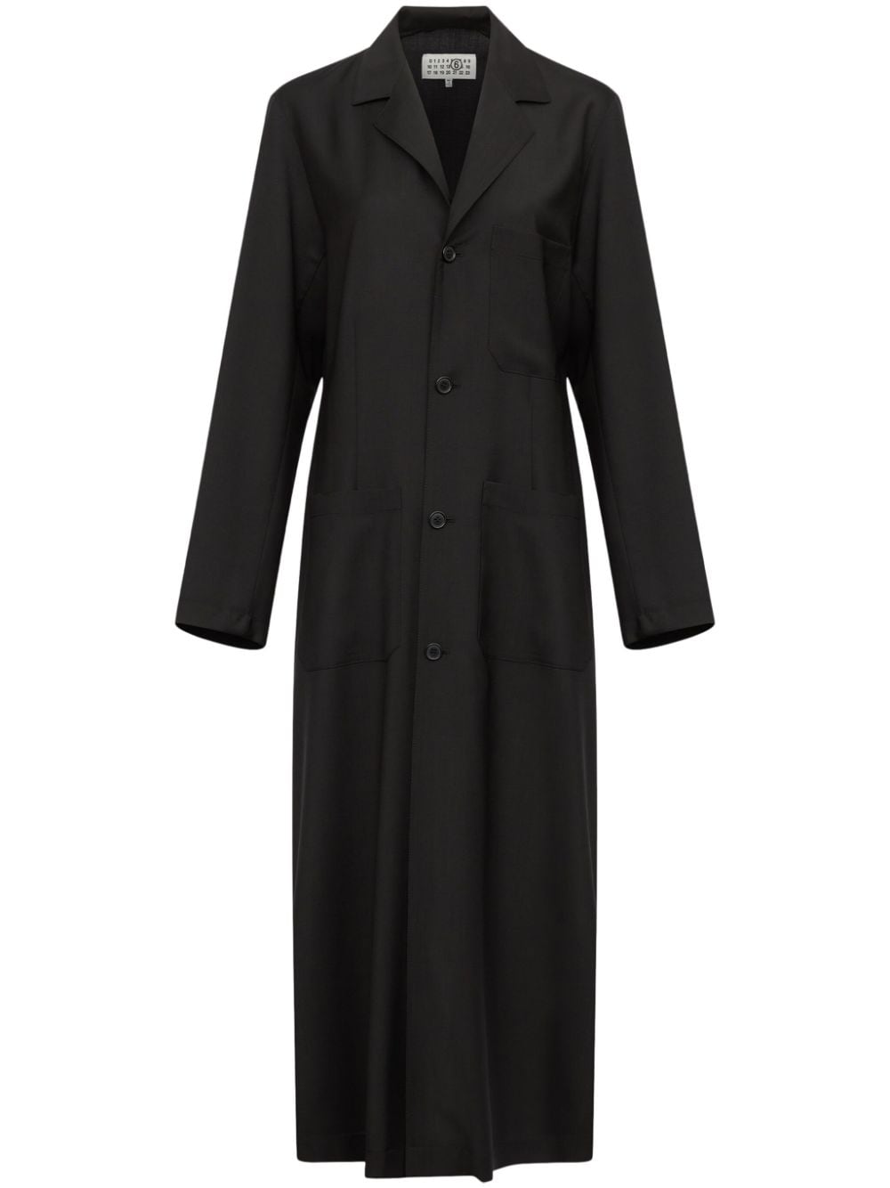Mm6 Maison Margiela Belted Single-breasted Maxi Coat In Black