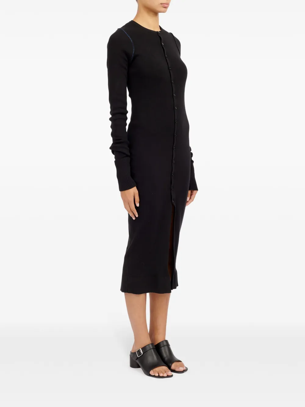 MM6 Maison Margiela Midi-jurk met lange mouwen Zwart