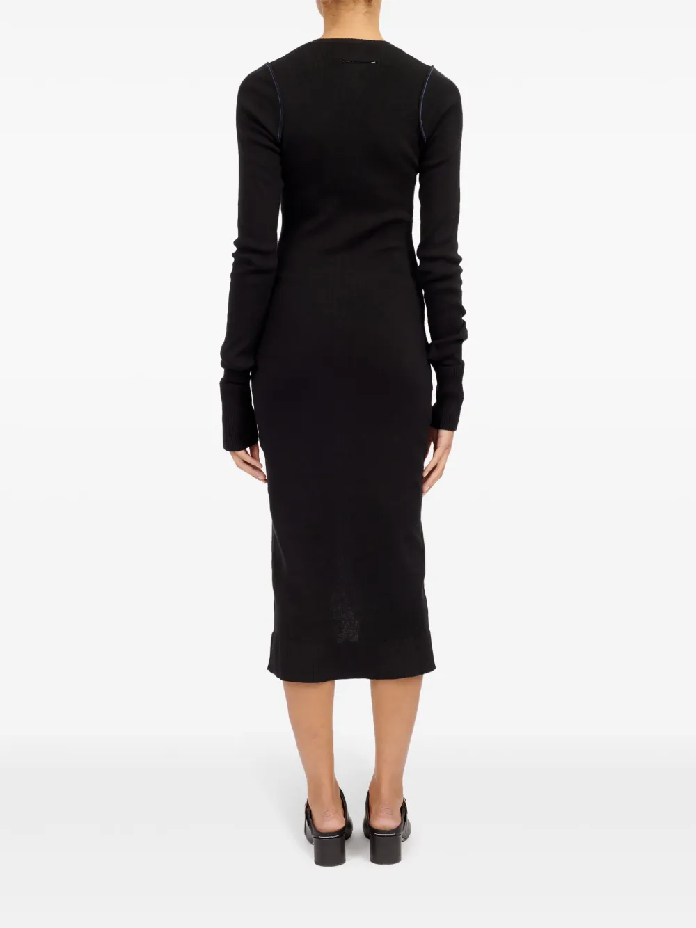 MM6 Maison Margiela Midi-jurk met lange mouwen Zwart