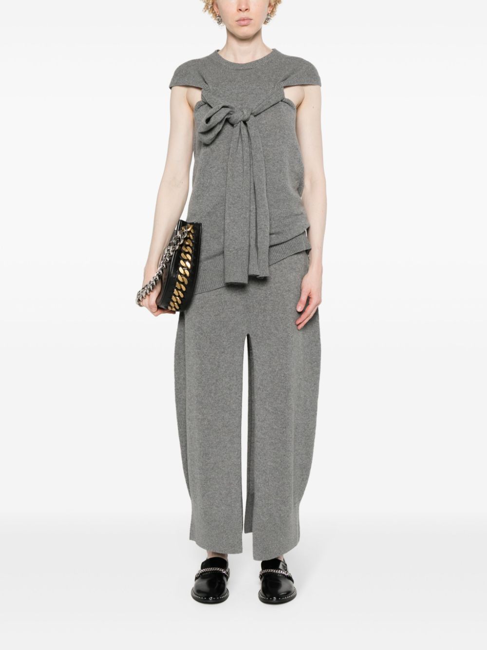 Shop Stella Mccartney Mélange Fisherman's-knit Skirt In Grey