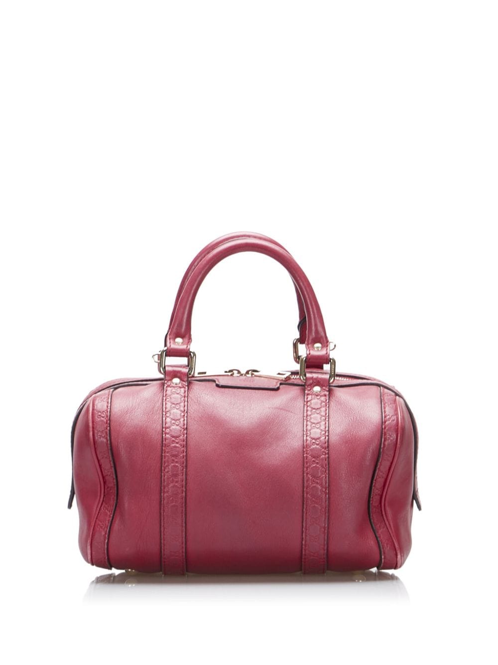 Pre-owned Gucci 2000-2015 Microssima Boston Bag In Red