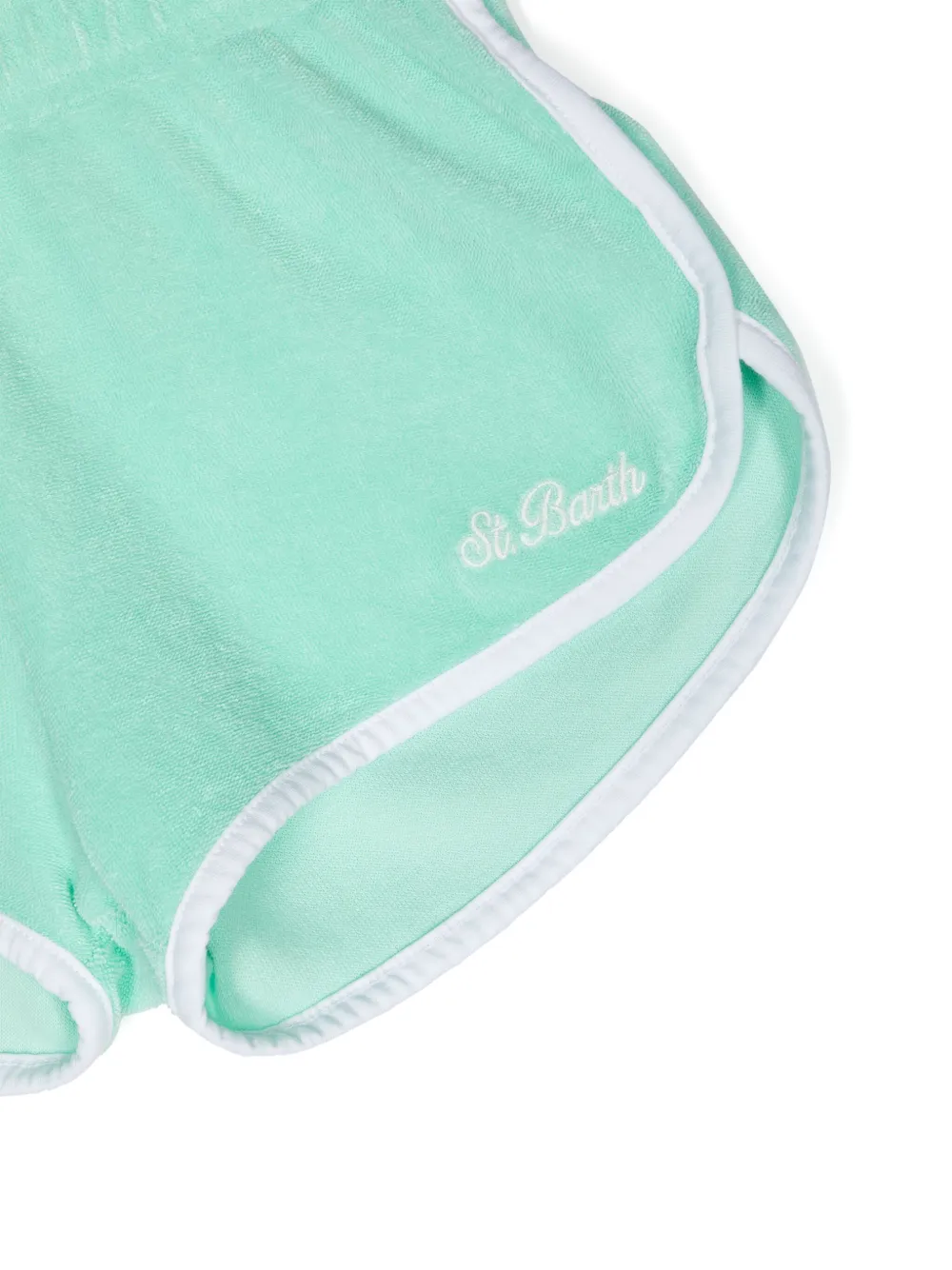 MC2 Saint Barth Kids Curly badstof shorts Groen