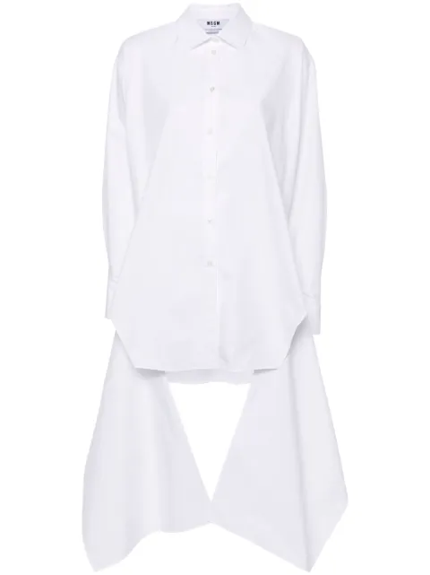 MSGM knot-detail cotton shirt dress