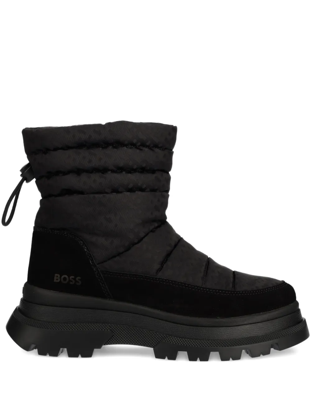 Hugo Boss Quilted Snow Boots In Black