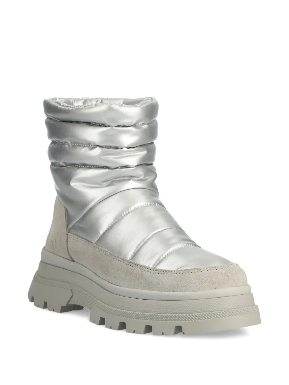 BOSS quilted padded ankle boots Silver