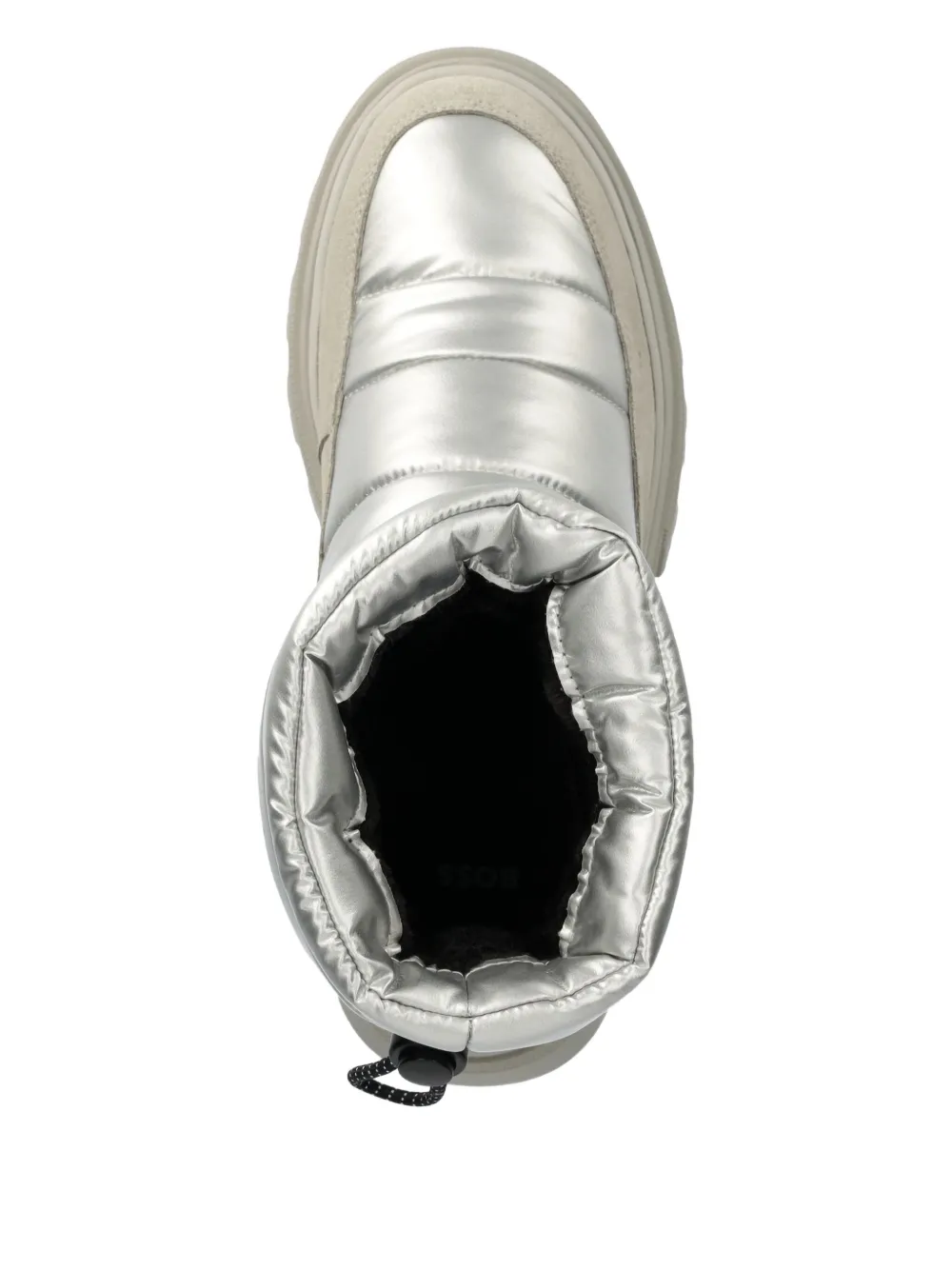 BOSS quilted padded ankle boots Silver