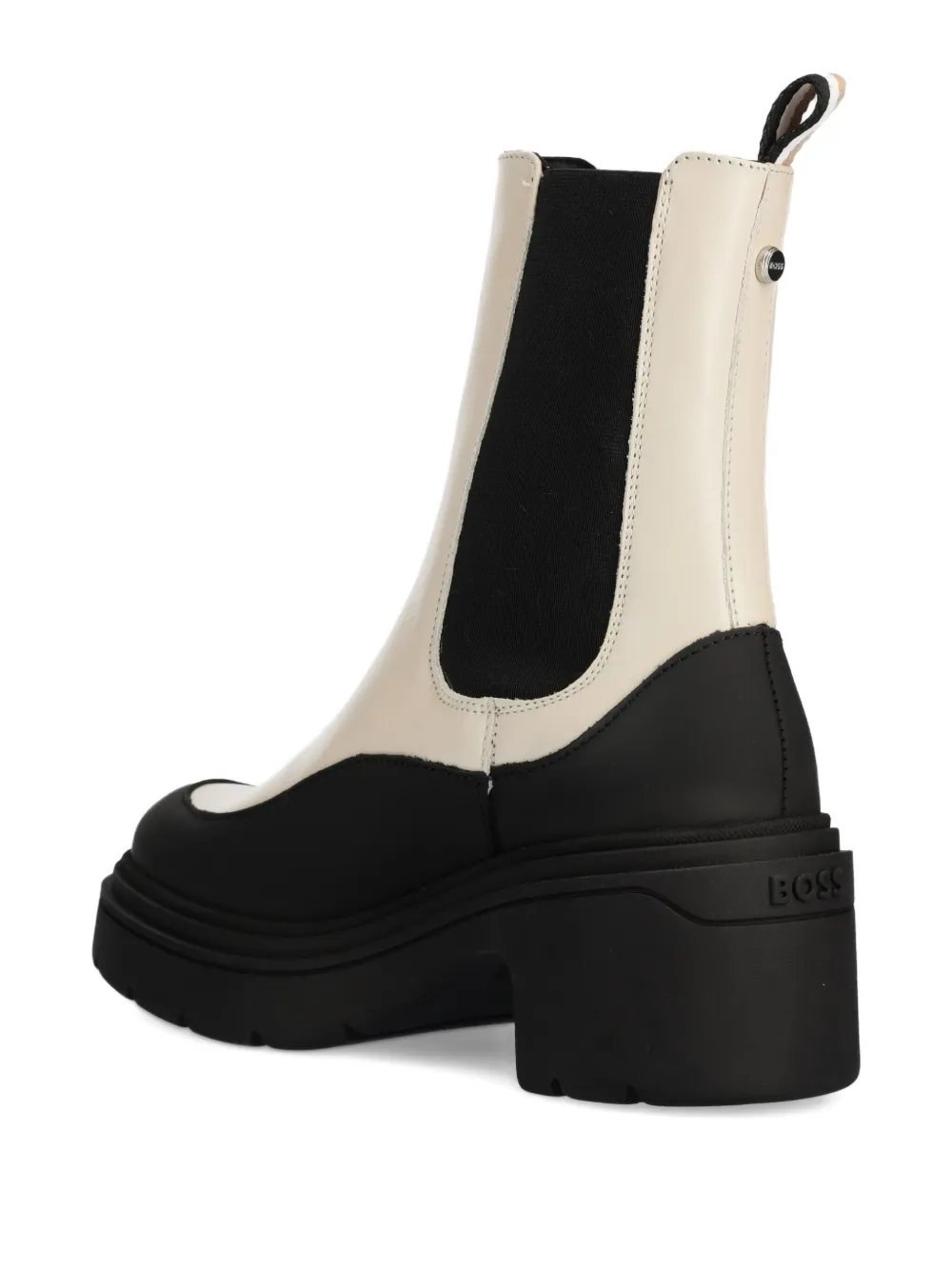 BOSS 70mm elastic-panels platform chelsea boots White