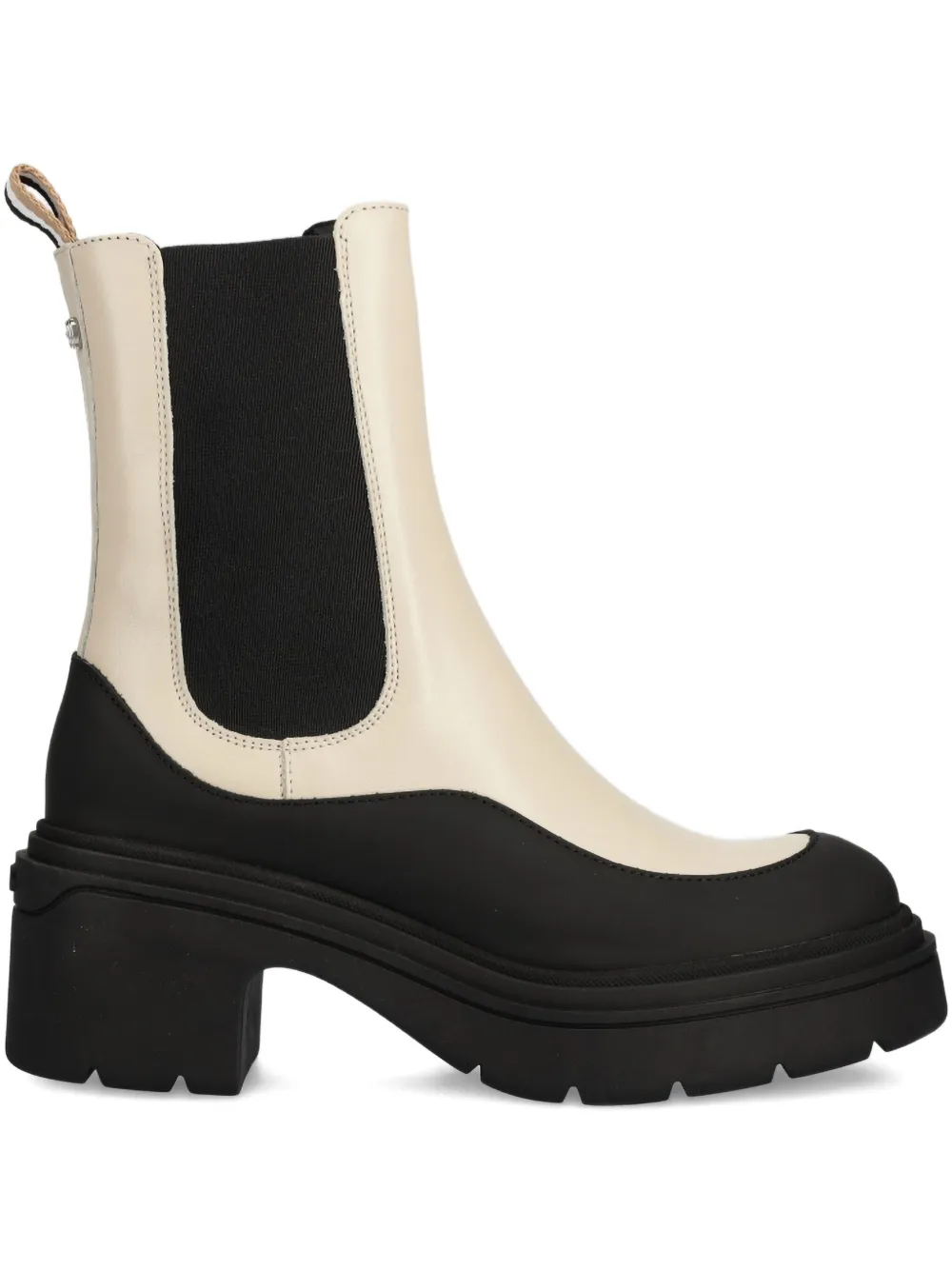 Hugo Boss 70mm Elastic-panels Platform Chelsea Boots In Neutral