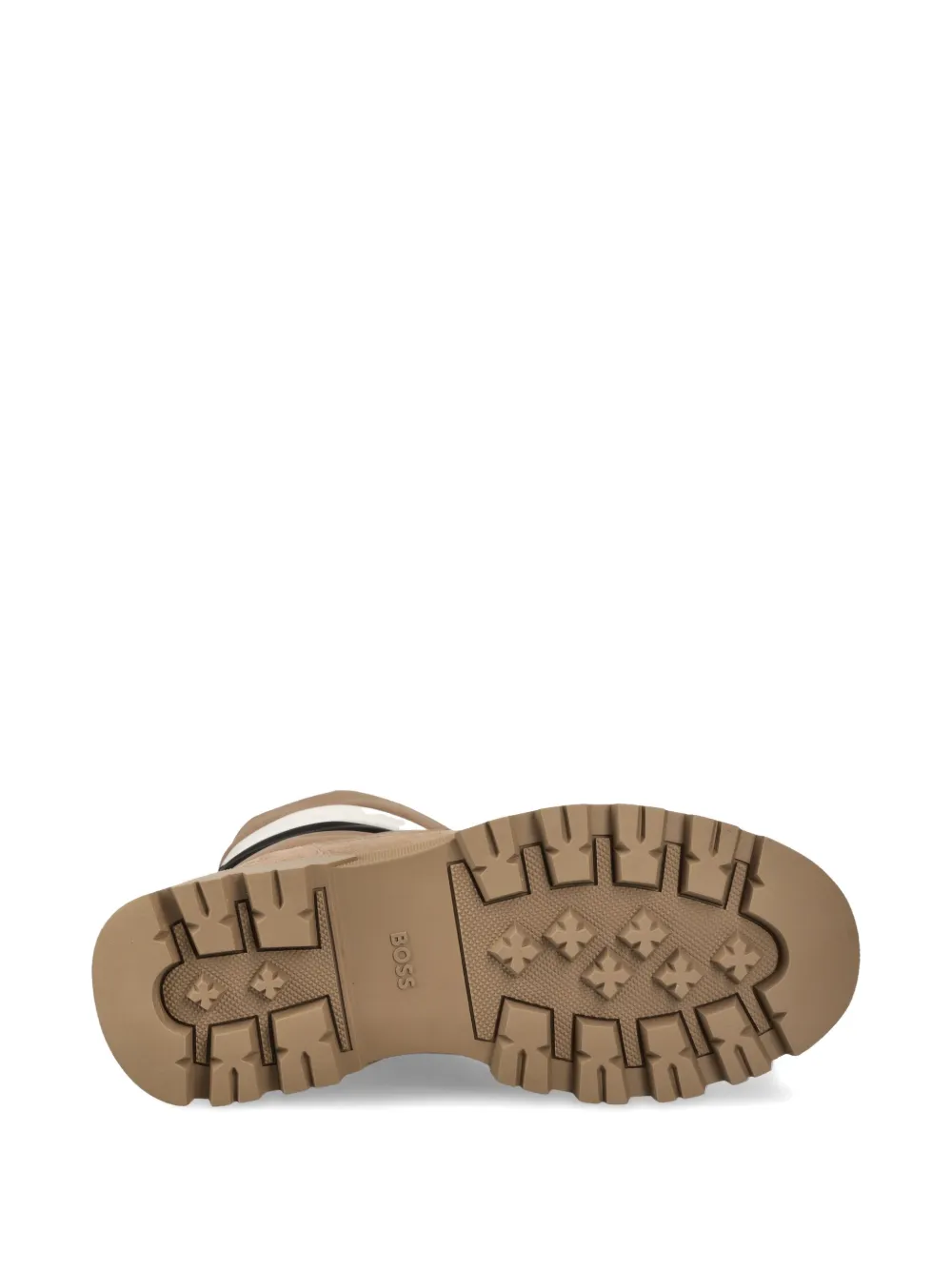 Hugo Boss Quilted-panel Boots In Brown