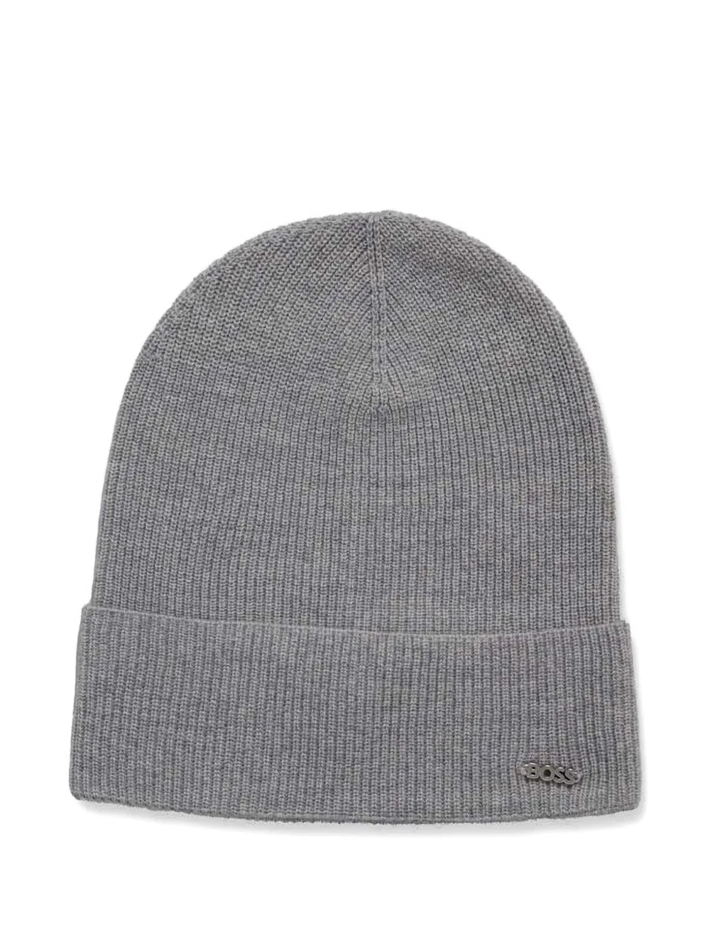 BOSS ribbed scarf beanie set - Grijs