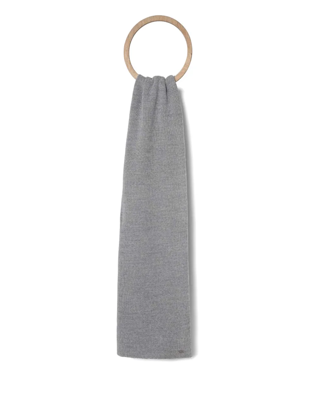 Hugo Boss Ribbed Scarf Beanie Set In Gray