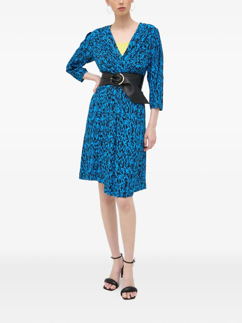 BOSS abstract-print mini dress - Blauw