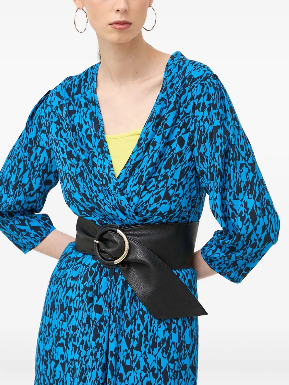 Hugo Boss Abstract-print Mini Dress In Blue