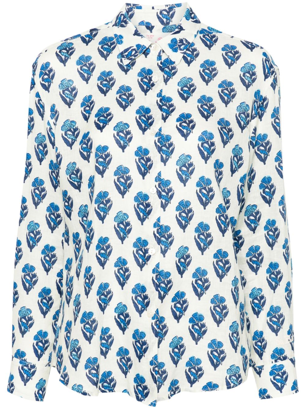MC2 Saint Barth Meredith floral-print linen shirt Blauw